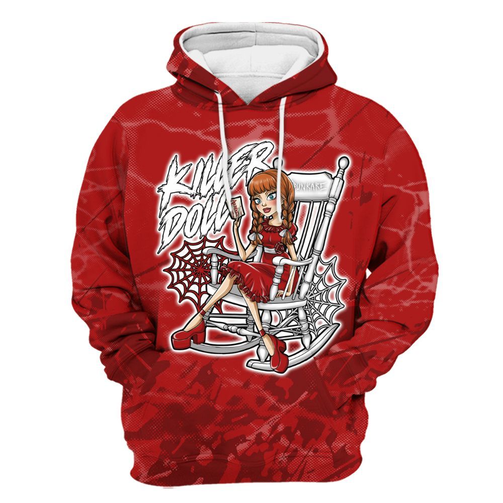 Hoodie To Match Red Taxi 12s - Killer Doll-A Halloween Profound All Over Print