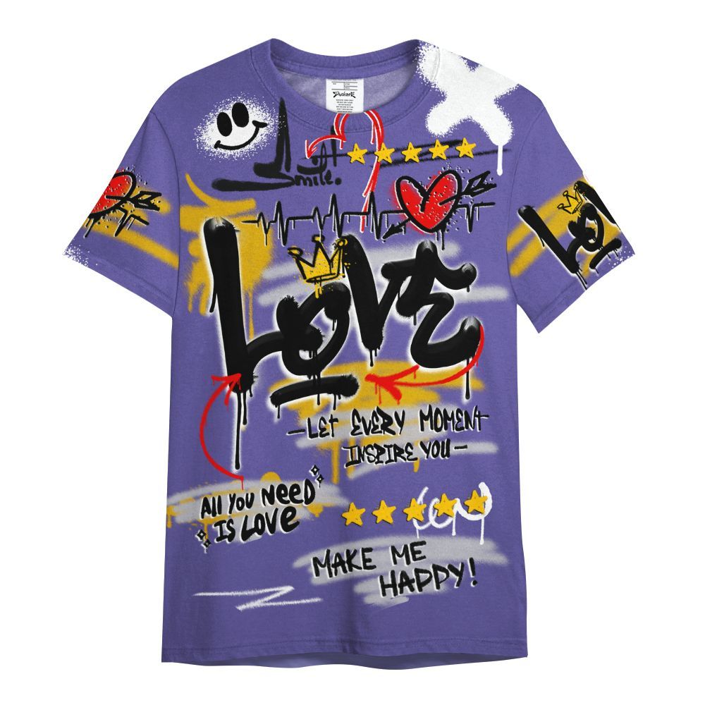 Shirt To Match Lakeshow 4s - Happy Love Beats Graffiti Streetwear All Over Print