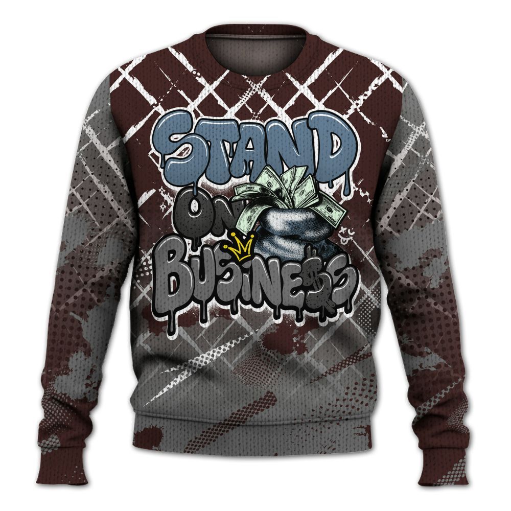 Knitted Sweater To Match Burgundy 5s - Halftone Stand Business Dripping