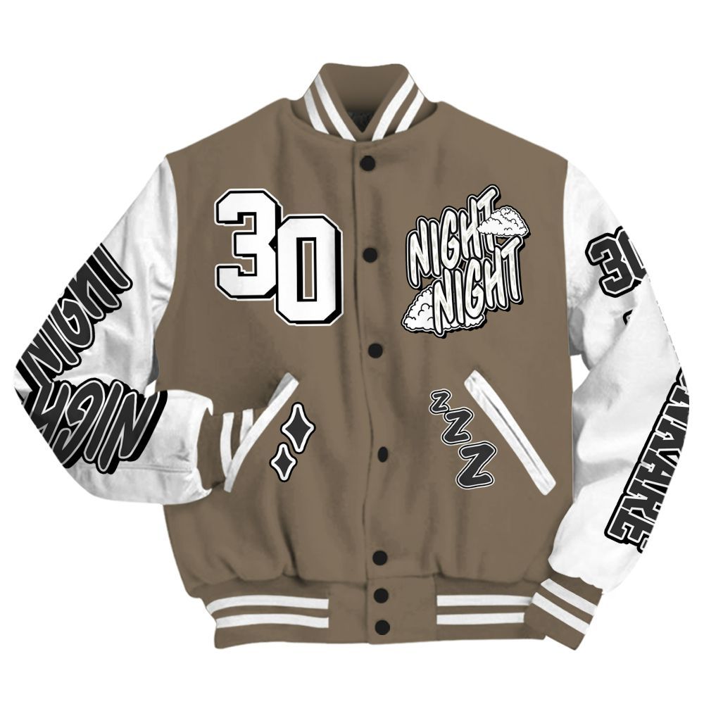 Varsity Jacket To Match Low OG Dark Mocha 1s - Seeya Skeleton All Over Print