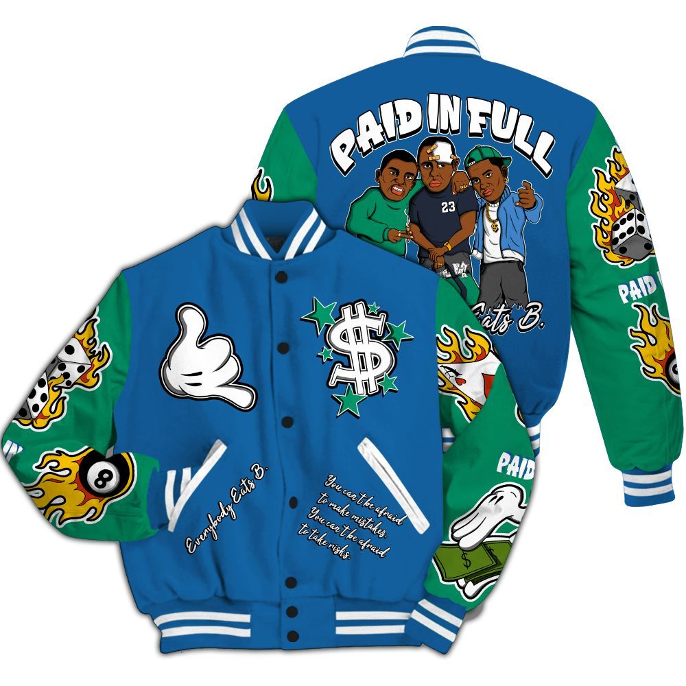 Varsity Jacket To Match 95 Big Bubble Slate - Everybody Paid In Full Graphic All Over Print