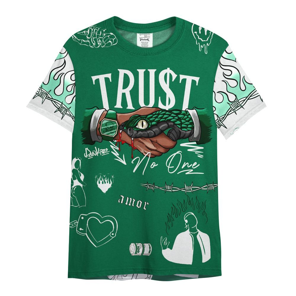 Shirt To Match Pine Green 4s - Snake Trust No One All Over Print