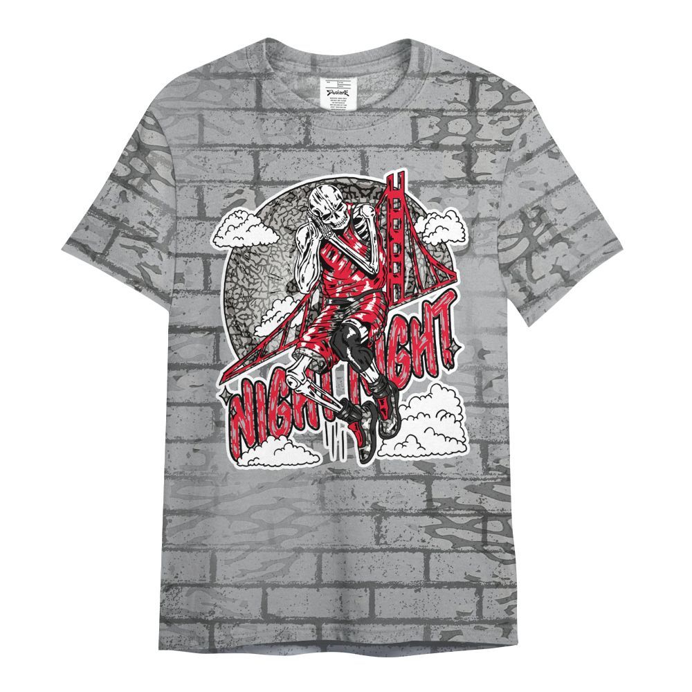 Shirt To Match Black Cement 3s - Seeya Skeleton Brick All Over Print