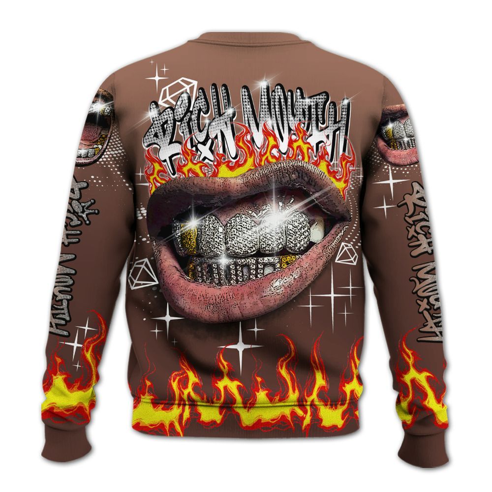 Sweatshirt To Match KD 4 Christmas - Rich Mouth Fire Rap Retro 90s All Over Print