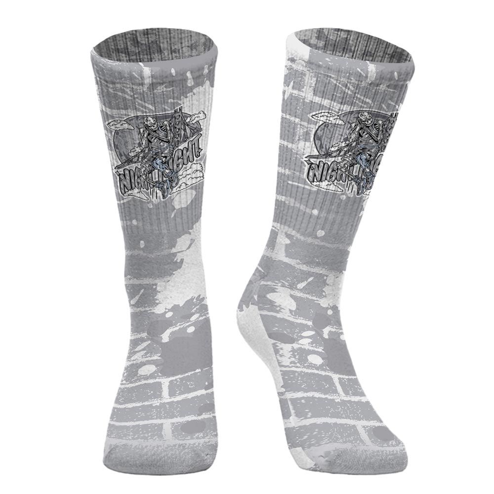 Sock To Match Low OG Wolf Grey 1s - Seeya Skeleton Brick