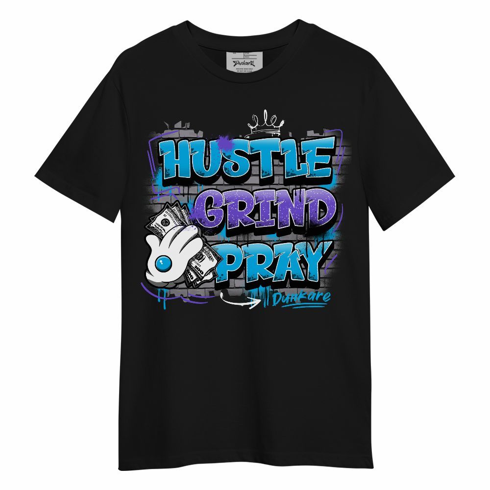 Shirt To Match Retro Aqua 8s - Graphic Hustle Grind Pray Graphic