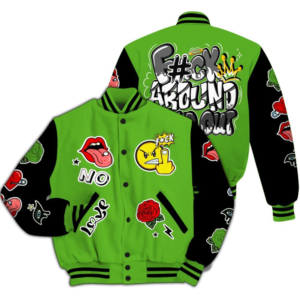 Varsity Jacket To Match Air Foamposite One Volt - FK Around Find Out All Over Print