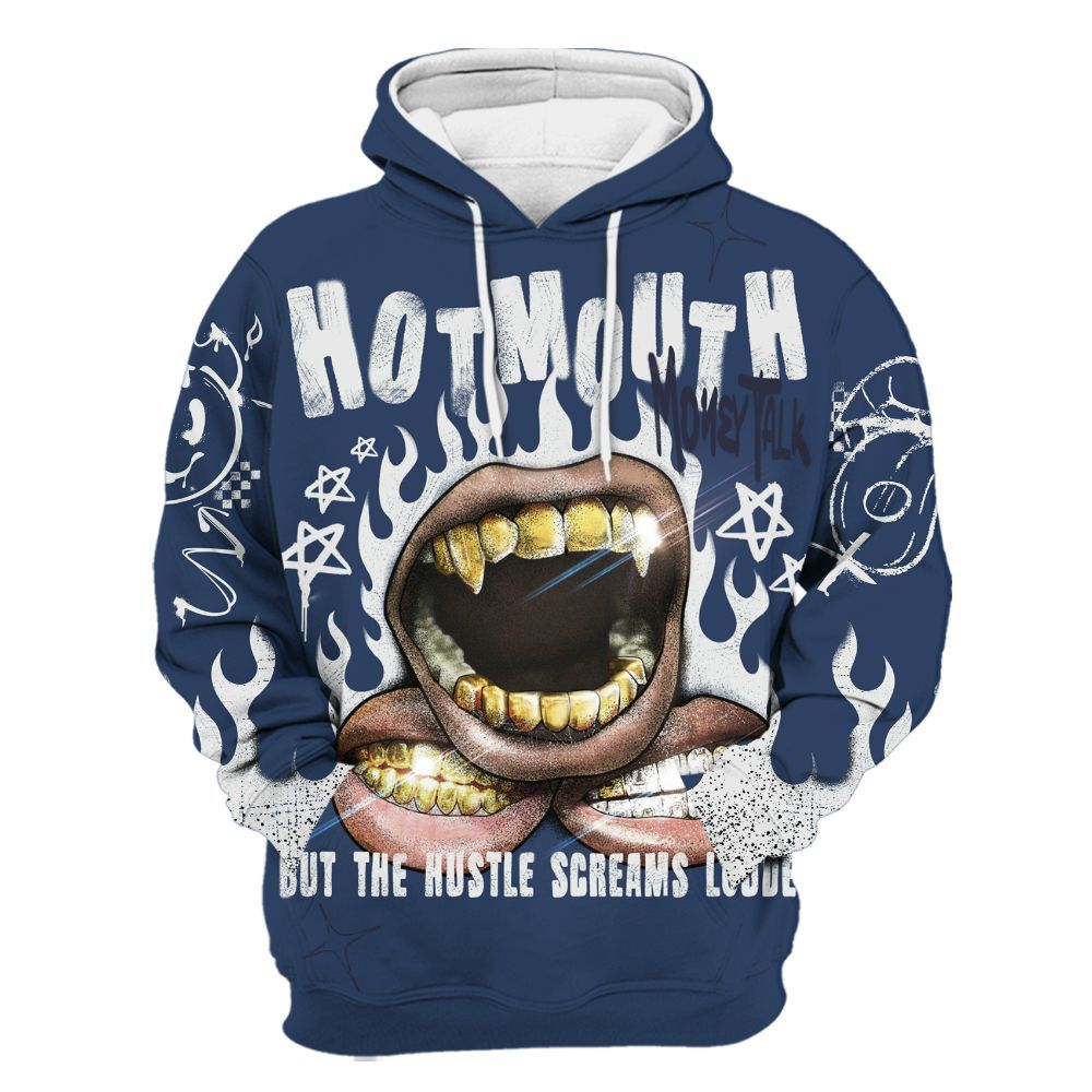 Hoodie To Match Low 85 Metallic Blue 1s - Mouth Burning Street Style All Over Print