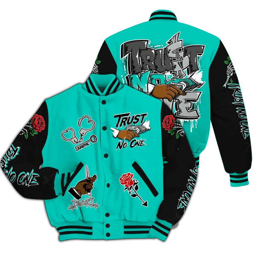Varsity Jacket To Match Air Max 95 Dark Tiffany - Trust No One Dripping All Over Print
