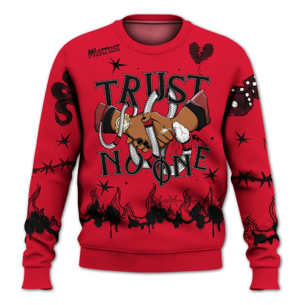 Sweatshirt To Match Air Max Sunder Gore Tex Fire Red - Trust No One Snake-Bite Doodle Crayon All Over Print