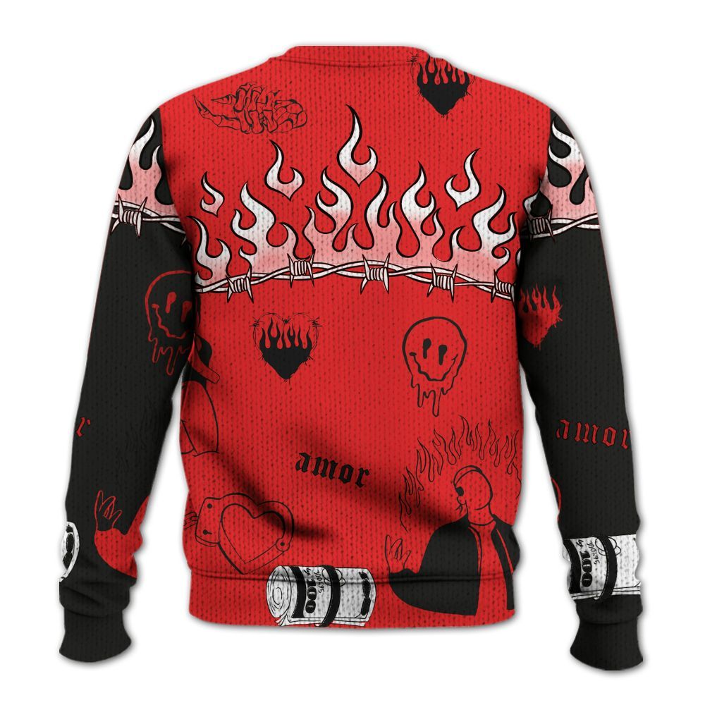 Knitted Sweater To Match Red Thunder 4s - Snake Trust No One