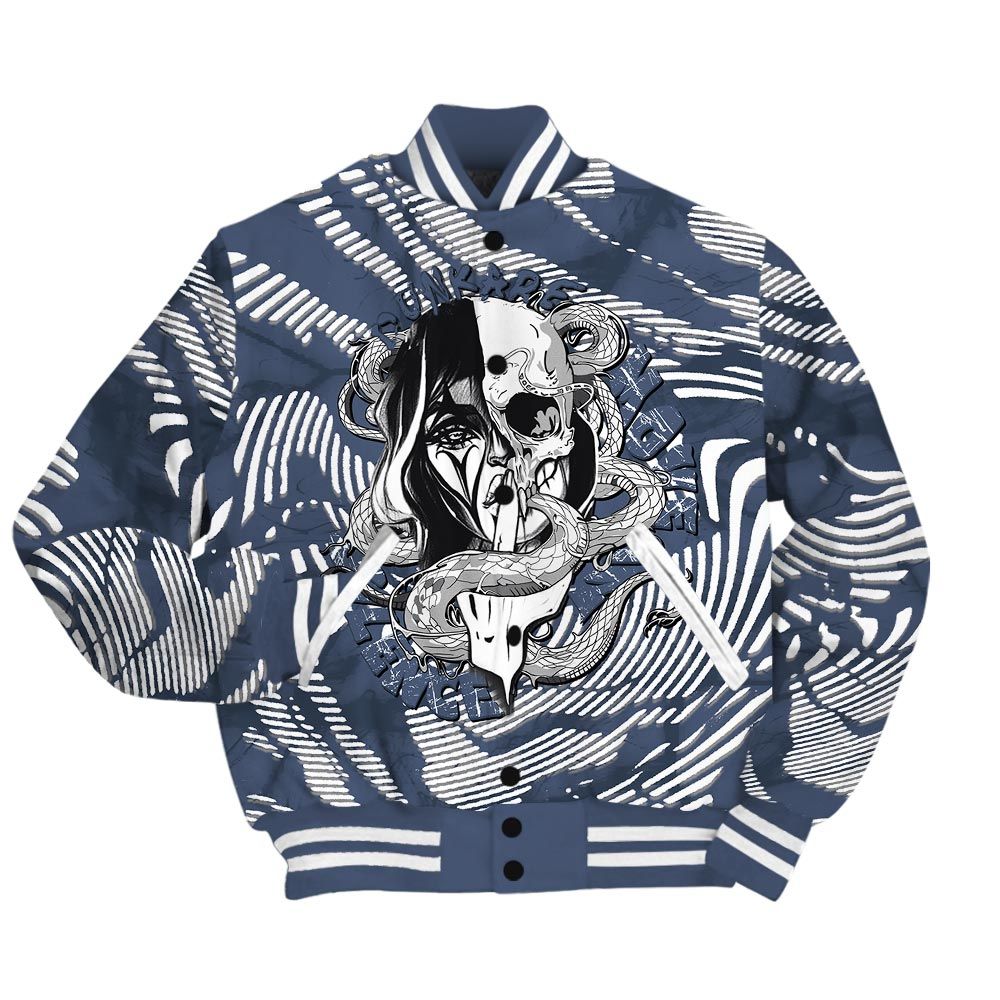 Varsity Jacket To Match Low Diffused Blue 11s - Move In Silence Fume Varsity Jacket Unisex