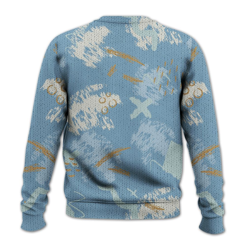 Sweater To Match Denim Worn Blue 2025 4s - Hustle Grind Pray Graphic