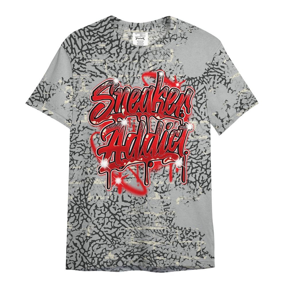 Shirt To Match Cement Grey 3s - Addiction Sneakers Graphic Street Art All Over Print