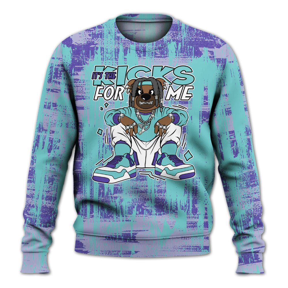 Sweatshirt To Match Low Hornets 1s - Sneakers Bear Glitch Art All Over Print