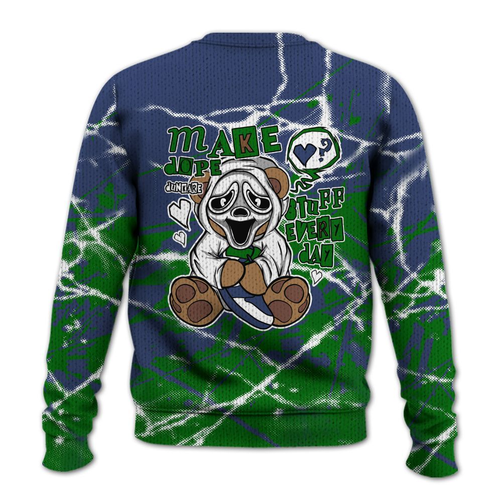 Knitted Sweater To Match Midnight Navy 13s - Make Dopes Bear Profound