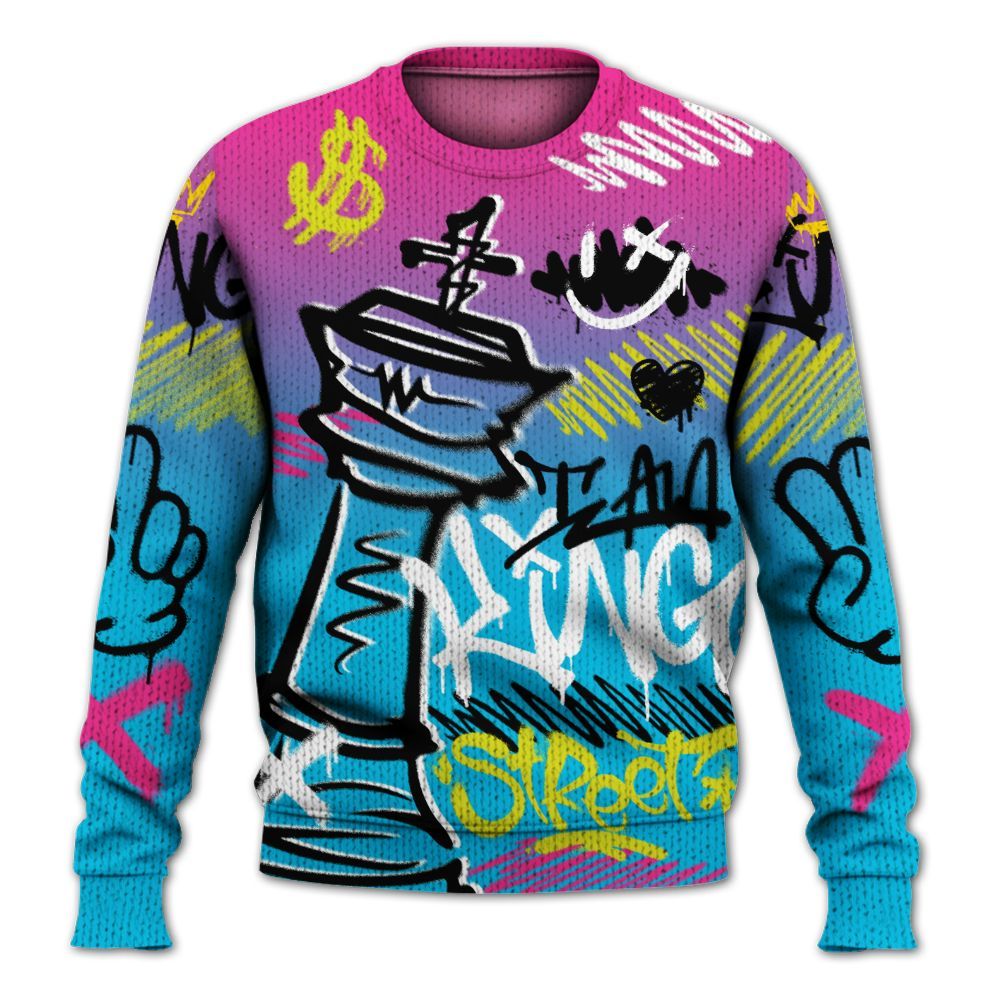 Knitted Sweater To Match Tokyo Nights Stewie 3s - Street King Chess Streetwear