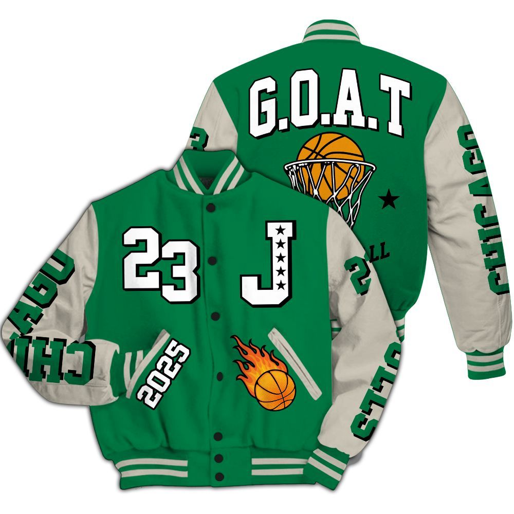 Varsity Jacket To Match Lucky Green 2s - Chicago 23 Basketball All Over Print