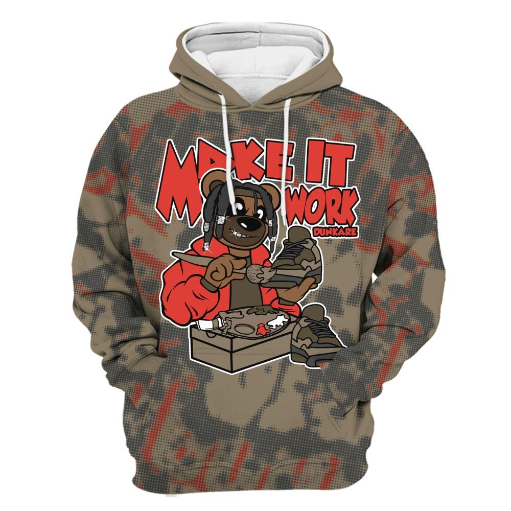 Hoodie To Match Olive 9s - Pull It Off Bear Street All Over Print