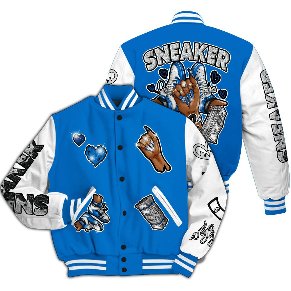 Varsity Jacket To Match Blueberry 12s - Sneakerz Girlz All Over Print