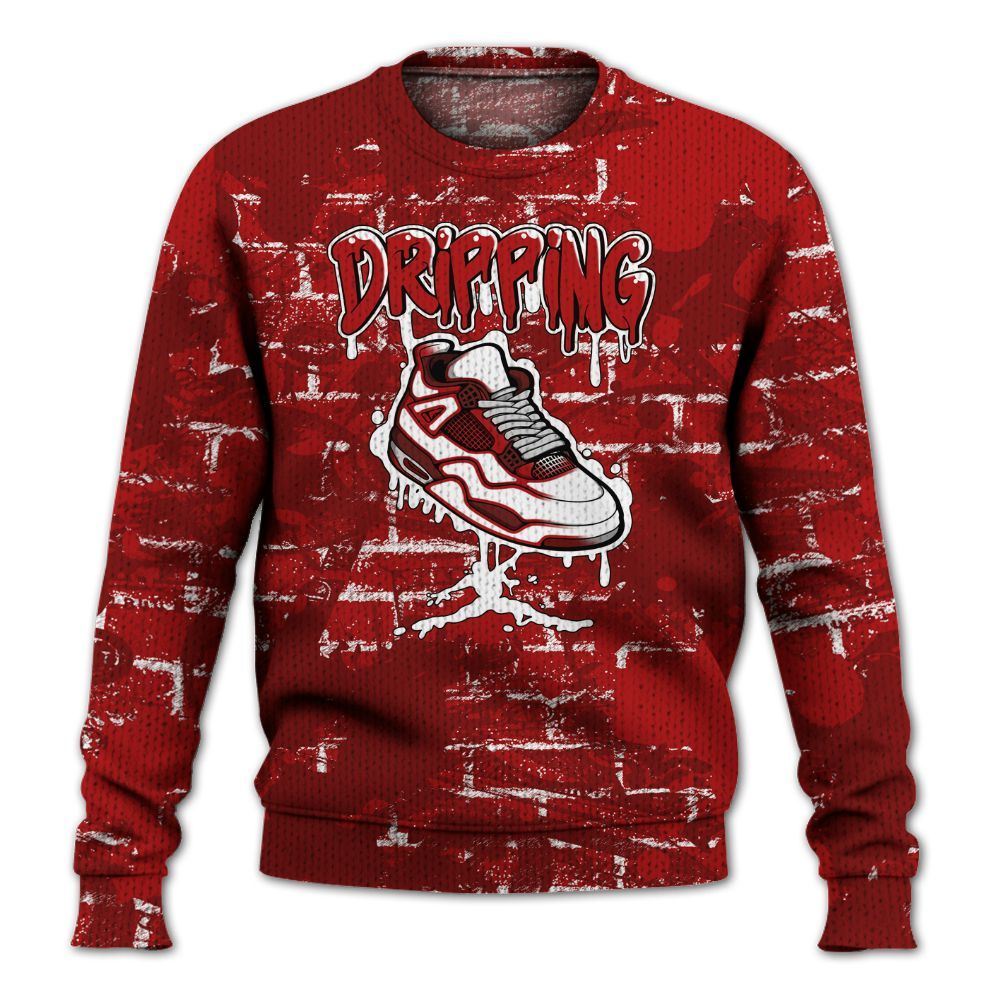 Knitted Sweater To Match Red Taxi 12s - Dripping Shoe 4S Graphic Street Art