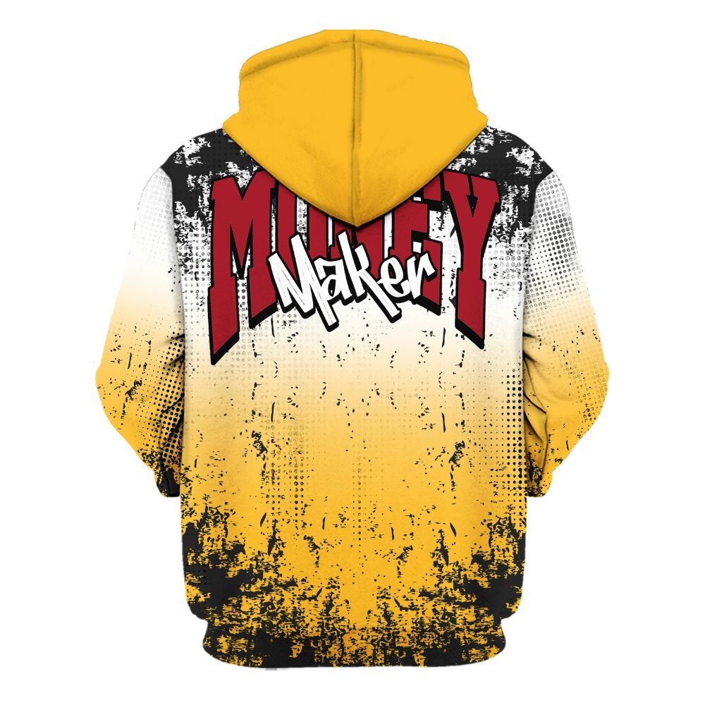 Hoodie To Match White Taxi 12s Shirt, Move In Silence Money Street Retro All Over Print