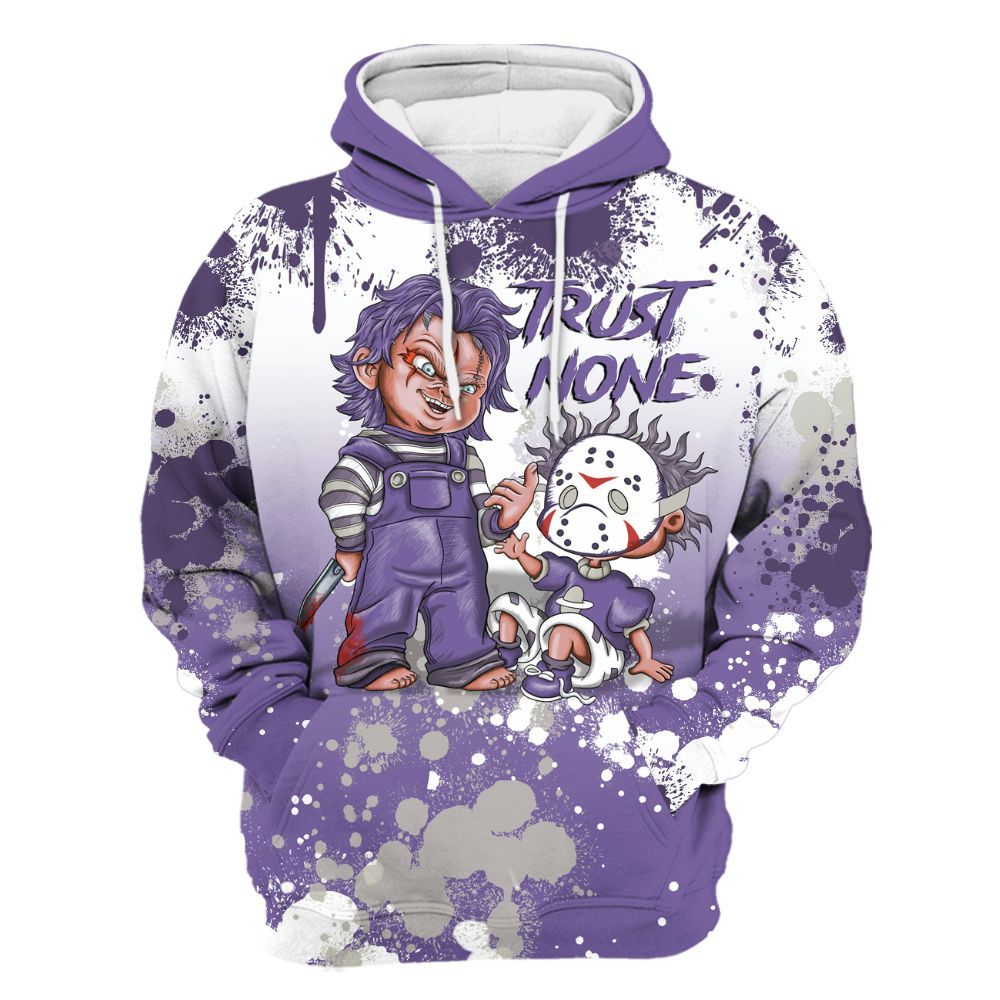 Hoodie To Match Dunk Low Black Raspberry - Trust No One Scary All Over Print
