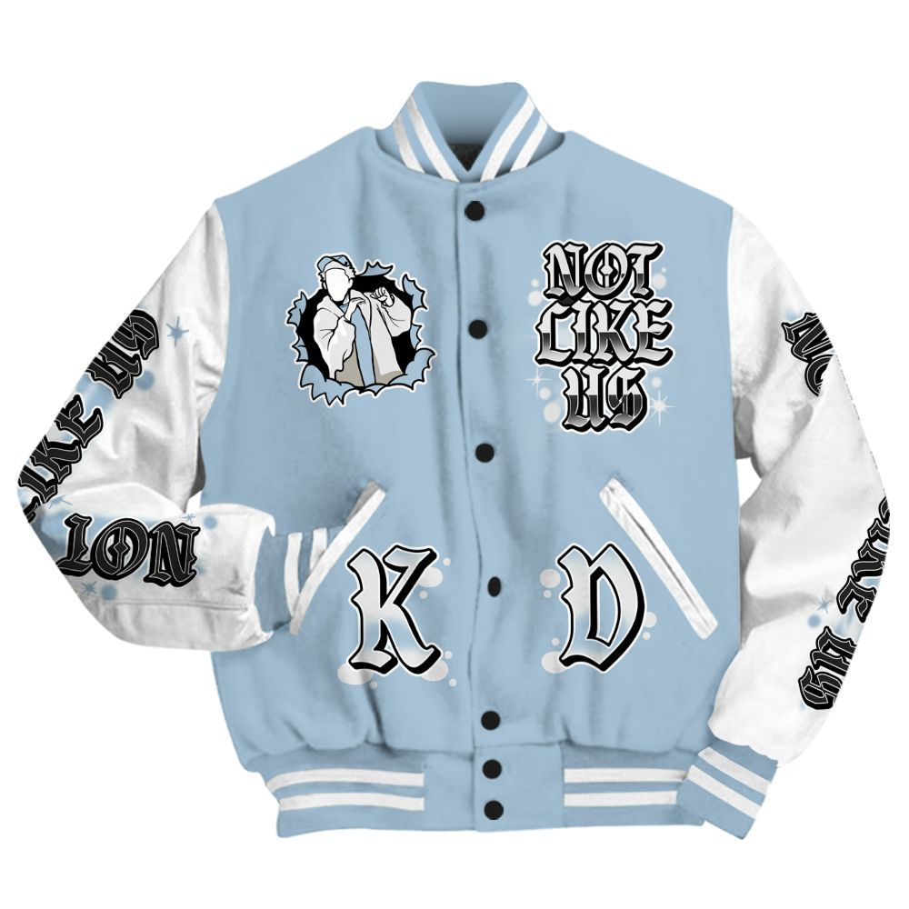 Varsity Jacket To Match Mid Ice Blue 1s - None Like Us Graphic All Over Print