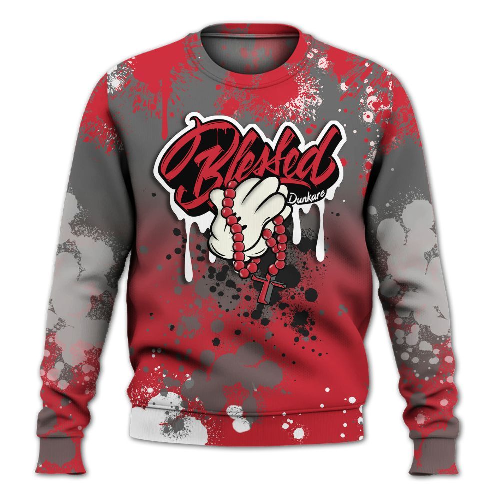 Sweatshirt To Match Bunny 2025 8s - God Blessed Ink Drip All Over Print