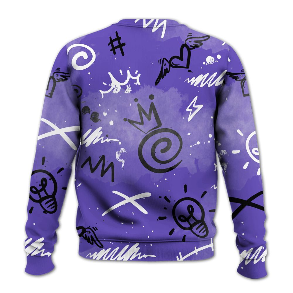 Sweatshirt To Match Field Purple 12s - Drip Been Di2ferent All Over Print