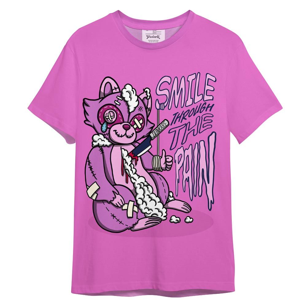 Shirt To Match Hyper Violet 4s T-- Smile Through The Pain Raccoon Color T-Shirt Unisex 0405 DNY