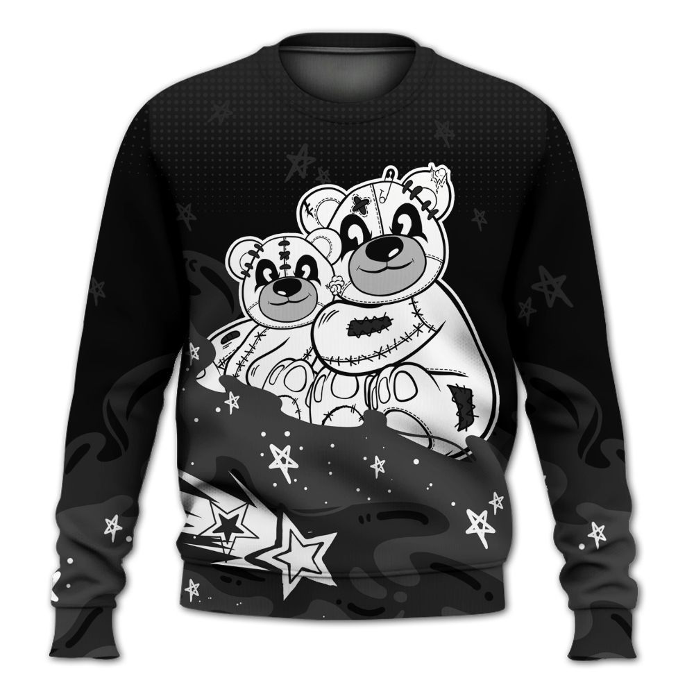 Sweatshirt To Match Black Cat NET 4s - Sincere Fondness Bear Stars All Over Print