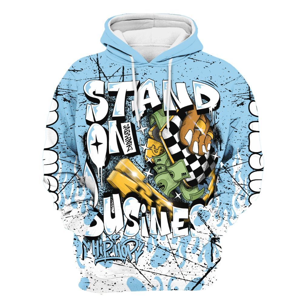Hoodie To Match Legend Blue 11s - Stand Business Graffiti All Over Print