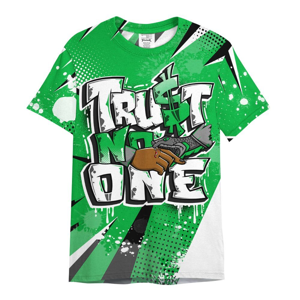 Shirt To Match Lucky Green 5s - Poly Trust No One Dripping All Over Print