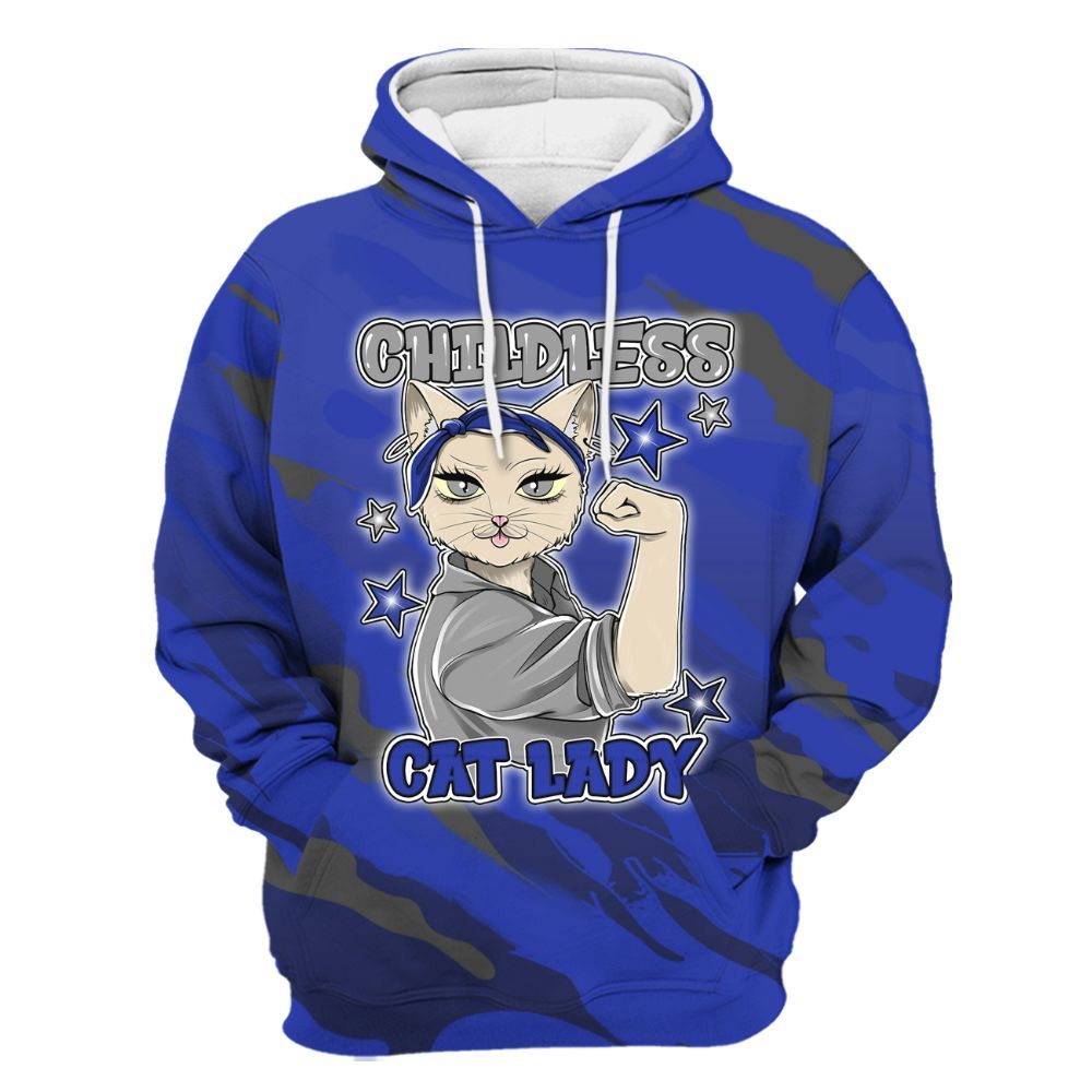 Hoodie To Match Air Max Plus Black Racer Blue - Childless Kat Lady All Over Print
