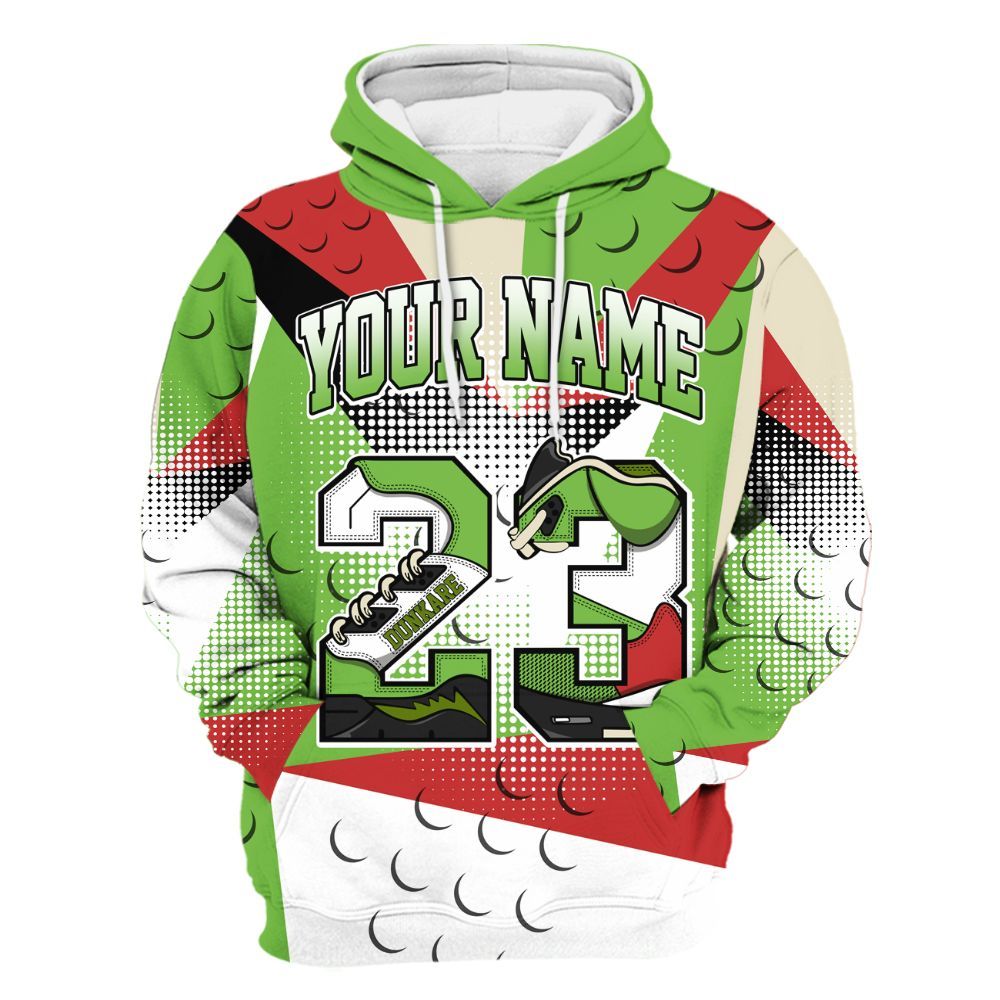 Hoodie To Match Air Max Waffle SP Action Green - Poly Custom Name Number 23 5s All Over Print