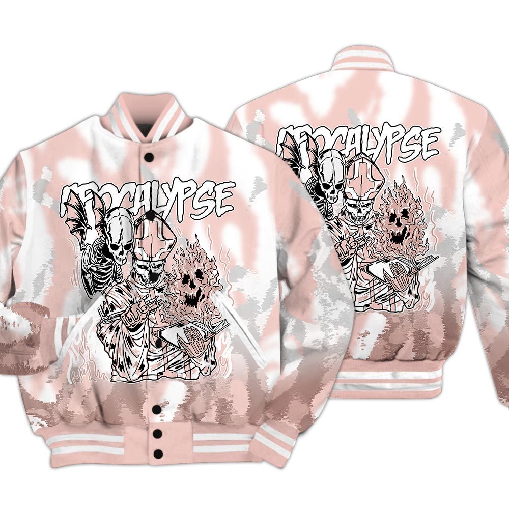 Varsity Jacket To Match Low Legend Pink 11s - Apocalypse Skeleton Burn Varsity Jacket Unisex