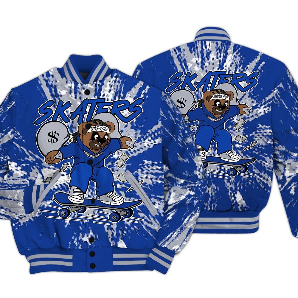 Varsity Jacket To Match Air Foamposite One Royal - Skaters Bear Luxury Varsity Jacket Unisex