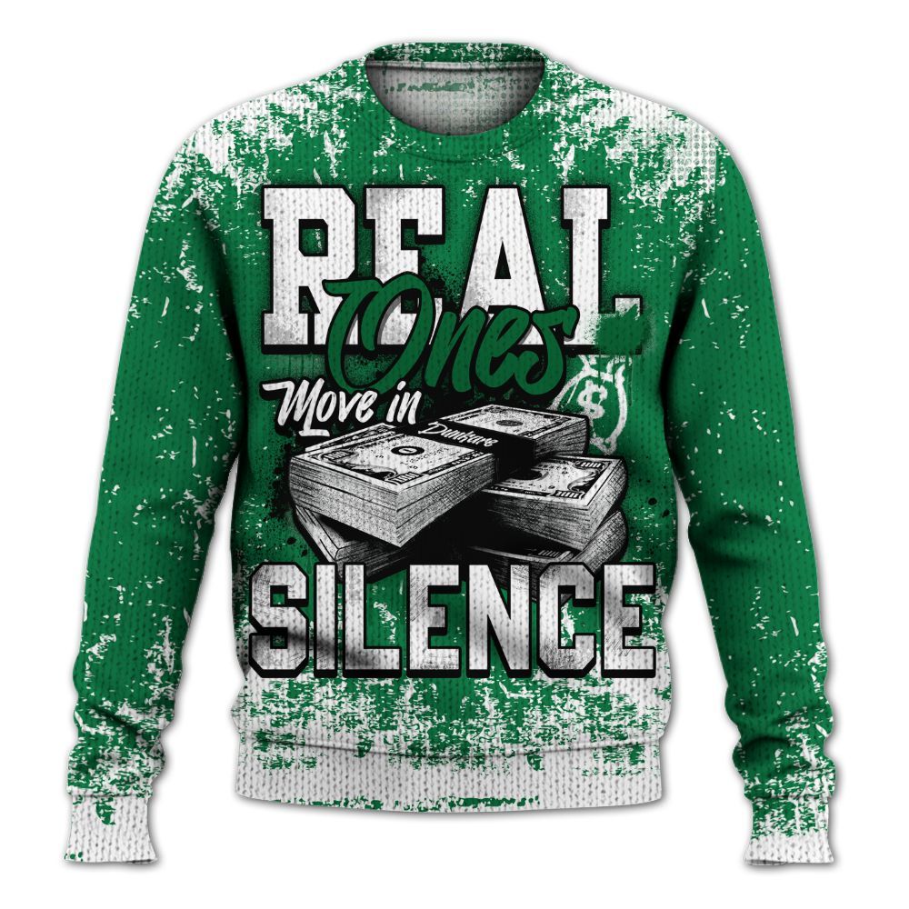 Knitted Sweater To Match Pine Green 13s - Move In Silence Money Street Retro