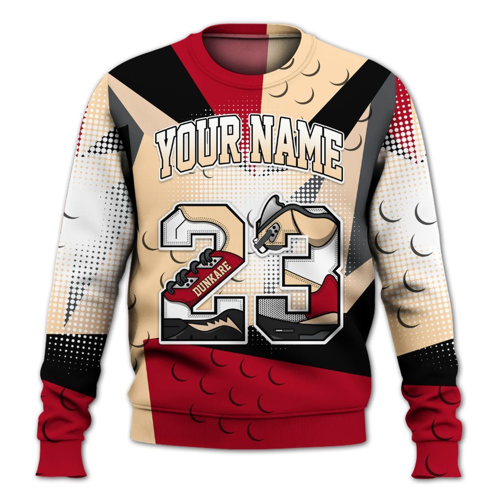 Sweatshirt To Match Retro Pizza GS 4s - Poly Custom Name Number 23 5s All Over Print