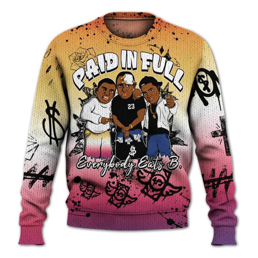 Knitted Sweater To Match Air Griffey Max Los Angeles 1s - Everybody Paid In Full Crayon