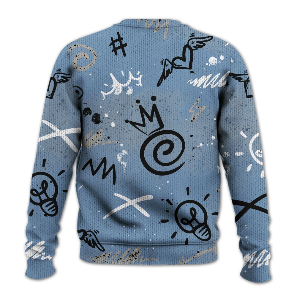 Knitted Sweater To Match University Blue 4s - Drip Been Di2ferent