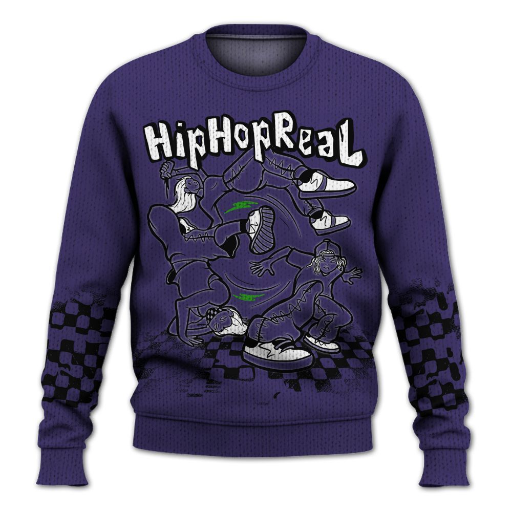 Knitted Sweater To Match Retro Court Purple 13s - Feel Life Street Style