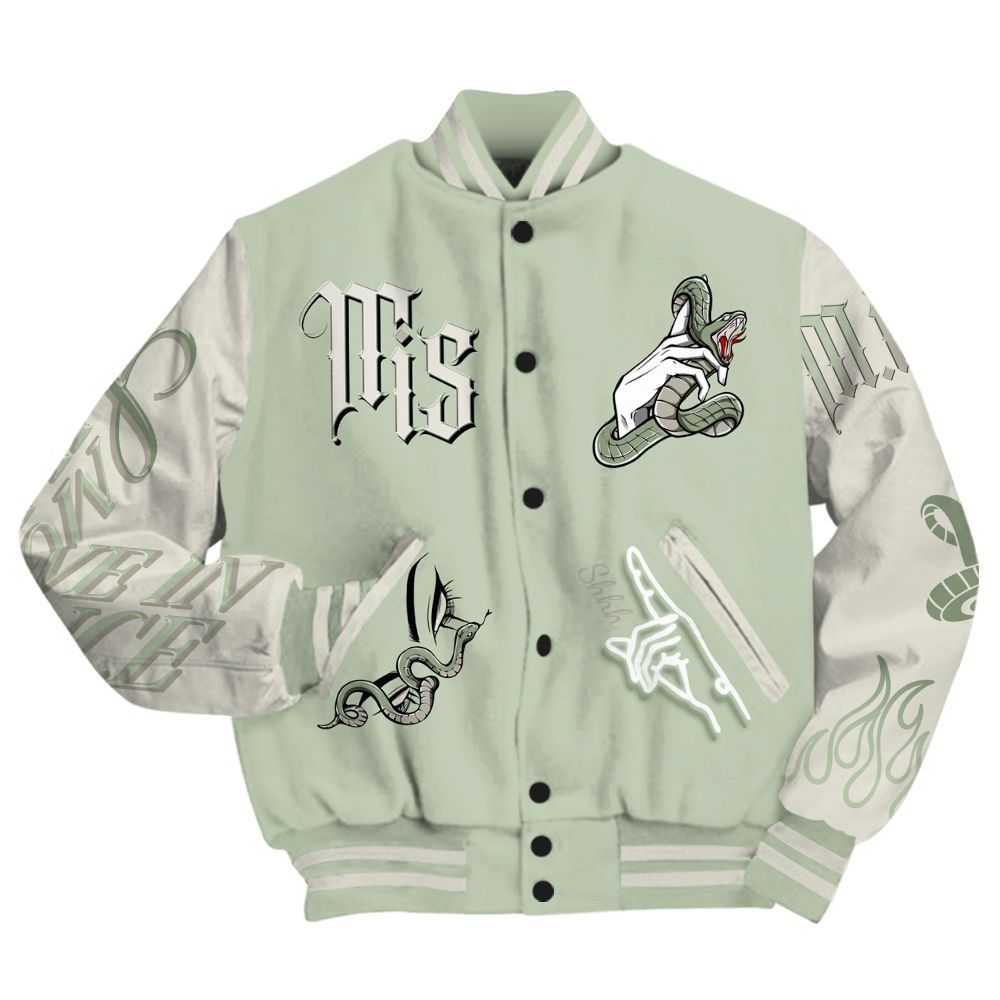 Varsity Jacket To Match Seafoam Sail 4s - Girl Move In Silence All Over Print