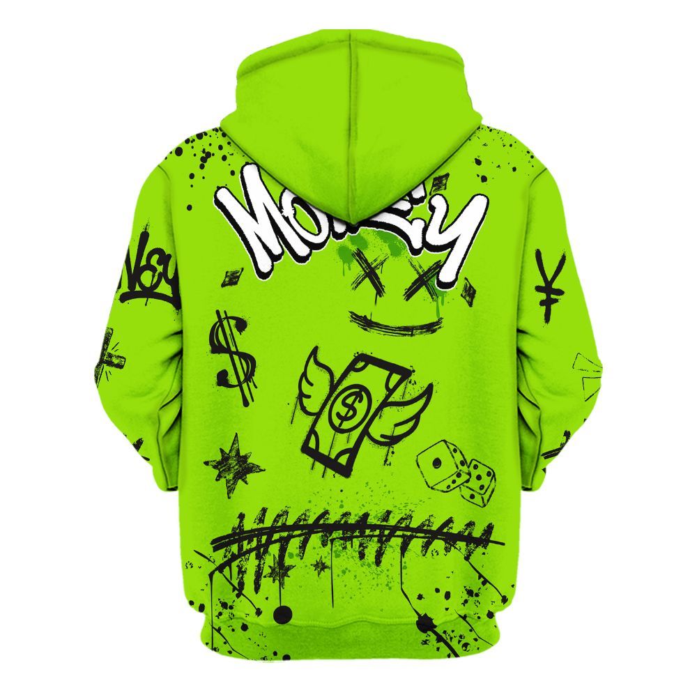 Hoodie To Match Electric Green 6s - Everybody Paid In Full Crayon All Over Print