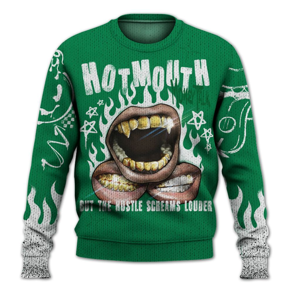 Knitted Sweater To Match Lucky Green 2s - Mouth Burning Street Style