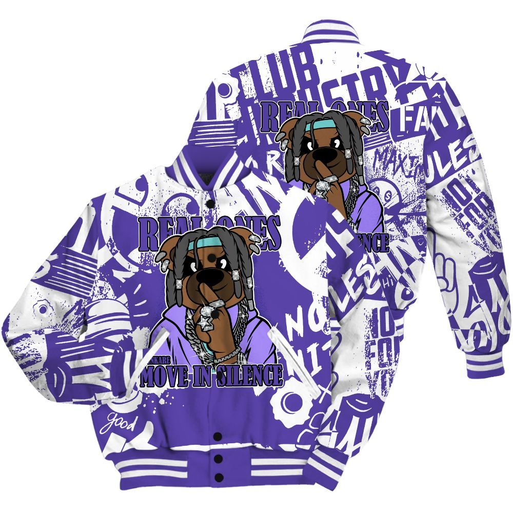 Varsity Jacket To Match Low Hornets 1s Shirt - Silent Achievers Bear Monogram Graffiti All Over Print
