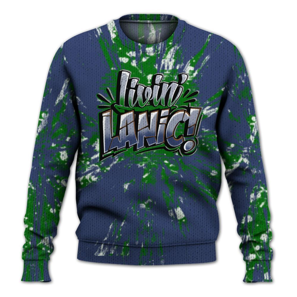 Knitted Sweater To Match Midnight Navy 13s - Living Large Graphic Luxury