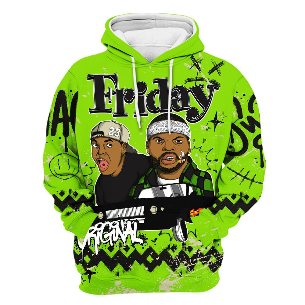 Hoodie To Match Electric Green 6s - Friday Sneaker Crayon All Over Print