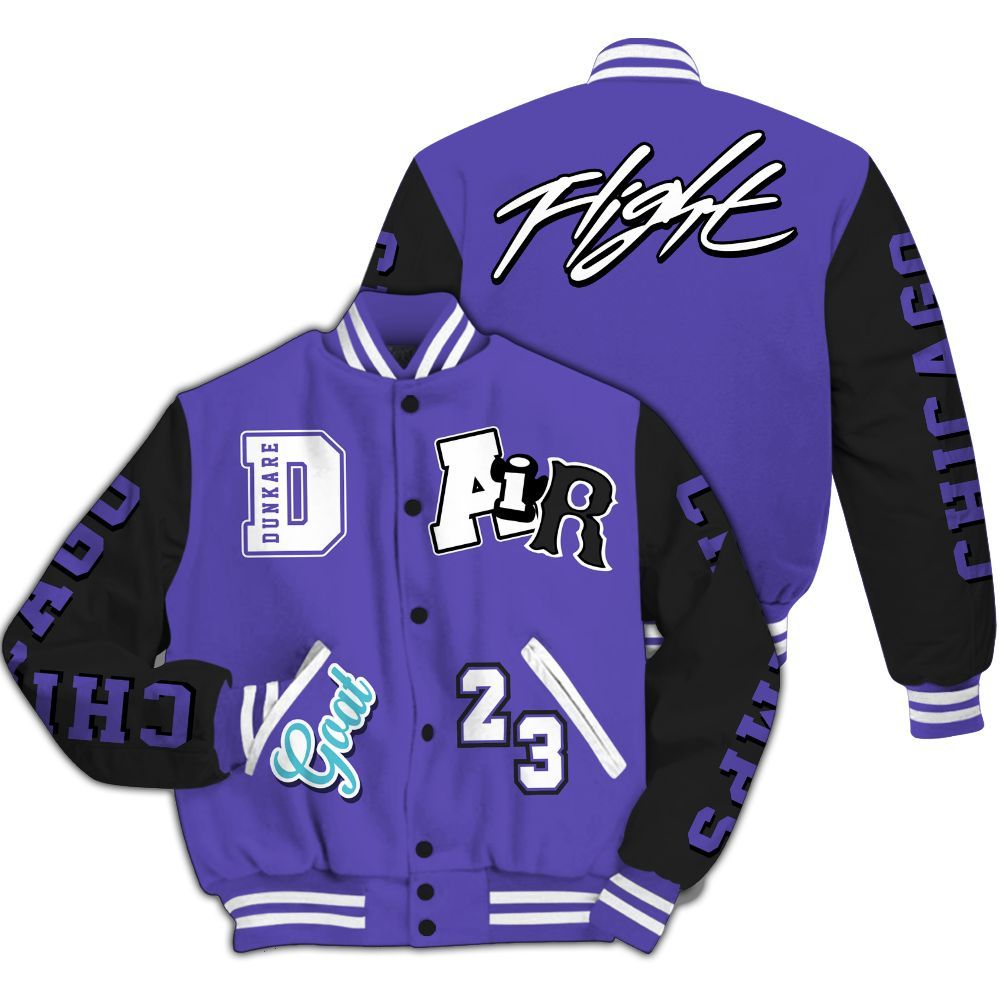 Varsity Jacket To Match SB Dunk Low Purple Lagoon - AIR Number 23 GOAT All Over Print